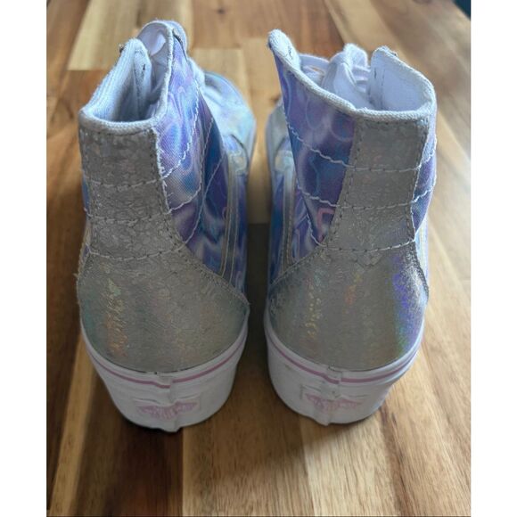 Vans Sk8-Hi Platform Butterfly Silver Purple White Shoe - Picture 4 of 8